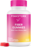 Pink Stork Prenatal Fiber Gummies For Women - 3G Prebiotic Inulin From Chicory Root - Natural Pregnancy & Postpartum Stool Softeners For Constipation & Digestive Health - 60 Vegan Fiber Chews
