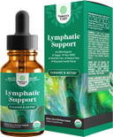 Certified Organic Lymphatic Drainage Drops - Herbal Lymphatic Cleanse And Immune Support Supplement With Echinacea Goldenseal & Red Clover Extract - Vegan Non Gmo Alcohol And Sugar Free - 30 Servings