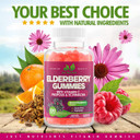 Elderberry Sambucus Gummies With Vitamin C, Echinacea, Propolis (100 Count) - Immune Support For Adults & Kids - Extra Strength, Great Tasting Raspberry Flavor - Gluten-Free, Vegan - 100 Gummies