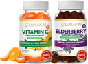 Vitamin C And Elderberry Gummies Bundle - Non-Gmo, Gluten Free, No Corn Syrup, All Natural Supplements- 60 Ct Vitamin D3 Gummies And 60 Ct Elderberry Gummies - 30 Days Supply
