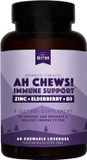 Natural Rhythm Ah Chews! Immune Booster Lozenges For Kids And Adults, No Added Sugar, With Elderberry, Zinc & Vitamin D3, 60 Capsules