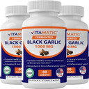 Vitamatic 3 Pack Fermented Black Garlic Extract 1000 Mg 60 Capsules - Non-Gmo, Gluten Free - Antioxidant And Cholesterol Support (Total 180 Capsules)