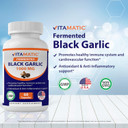 Vitamatic 3 Pack Fermented Black Garlic Extract 1000 Mg 60 Capsules - Non-Gmo, Gluten Free - Antioxidant And Cholesterol Support (Total 180 Capsules)