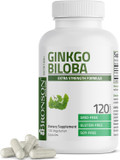 Bronson Ginkgo Biloba Extra Supports Brain Function & Memory Support, 120 Vegetarian Capsules