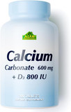 Calcium 600Mg + D3 Dietary Supplement By Alfa Vitamins - Promotes Healthy Bones - Healthy Teeth - Healthy Heart - Healthy Nervous System -100 Tablets