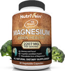 Nutrivein Magnesium L-Threonate (Magtein) 2207Mg - Boosts Brain Health, Memory & Focus, Sleep & Recovery, Reduces Fatigue - 30 Day Supply (90 Capsules, Three Daily)