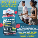 Sugar Free Calm Mood Support Rhodiola Rosea 500 Mg Gummies Supplement W/Magnesium, Ashwagandha, Schisandra Berry, Lemon Balm,L-Theanine-Relief Stress & Focus,,Energy & Immune, 2Packs