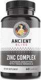 Zinc Complex Capsules With Enhanced Absorption, Antioxidant & Immune Support Supplement, Zinc Supplement For Men & Women By Ancient Bliss (60 Capsules)