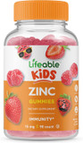 Lifeable Zinc Kids Gummies - 15 Mg - Great Tasting Natural Flavor Vitamin Supplement - Gluten Free Vegetarian Gmo Free Chewable - For Healthy Skin And Immune Support - For Children (90 Count)