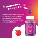 Belive Moonburn Nighttime Melatonin Gummies - 60 Ct | Formulated With Apple Cider Vinegar, Chromium & Magnesium For Calm & Restful Sleep And To Curb Cravings - Grape Flavor
