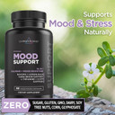 Livingood Daily Mood Support Supplement, 60 Vegetarian Capsules - Bacopa, Lemon Balm, Gaba, Saffron, & 5Htp Pills Support Brain Function & Emotional Wellness - Non-Gmo & Vegan 5-Htp Supplements