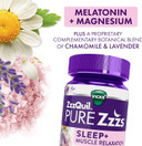 Vicks Zzzquil Pure Zzzs Sleep+ Muscle Relaxation Melatonin Sleep Aid Gummies, Supports Healthy Muscle Function, Melatonin + Magnesium, No Next-Day Grogginess, Drug-Free & Non-Habit Forming, 60Ct