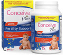 Conceive Plus Mens Fertility Bundle | 3 Months Supply Fertility Vitamin Supplements For Men 3 X 60 Count And Fertility Lubricant 2.5 Ounce