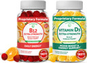 Vitamin B12 And Vitamin D3 Gummies Bundle - 3000 Mcg B12 And 25 Mcg 1000 Ui Vitamin D3 - Gluten Free, No Corn Syrup, Organic, Non-Gmo, Plant Based Gelatin Free