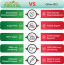 Why Not Natural Organic Vitamin B12 Liquid - Sublingual Extra Strength 60 X 5000 Mcg Methylcobalamin Drops, Vegan, Maximize Absorption And Energy (Cherry)