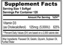Evlution Nutrition Vitamin D3, 5000 Iu High Potency, Bone And Joint Support Immune System Health, Non-Gmo And Gluten-Free, Value Size (120 Servings)