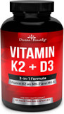 Vitamin K2 (MK7 & MK4) with D3 Supplement - Vitamin K & D as MK-7 100mcg, MK-4 500mcg, and 5000 IU Vitamin D3 3-in-1 Formula - Bone and Heart Support - 90 Non-GMO Vegetarian Capsules