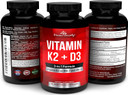 Vitamin K2 (Mk7 & Mk4) With D3 Supplement - Vitamin K & D As Mk-7 100Mcg, Mk-4 500Mcg, And 5000 Iu Vitamin D3 3-In-1 Formula - Bone And Heart Support - 90 Non-Gmo Vegetarian Capsules