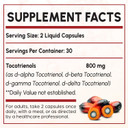 Tocotrienol Supplement Full Spectrum, Cutting-Edge Fusion Technology, Tocotrienol Vitamin E-Tocotrienols 800Mg,Powerful Antioxidant,Cardiovascular,Highest Absorption Rate - 60 Liquid-Filled Capsules
