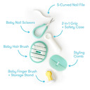 Frida Baby Grooming Kit Includes Finger Brush With Storage Stand Hair Brush With Case Styling Hair Comb Easy Grip Nail Scissors With Nail File And Case