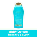 Ogx Radiant Glow + Argan Oil Of Morocco Extra Hydrating Body Lotion For Dry Skin, Nourishing Creamy Body & Hand Cream For Silky Soft Skin, Paraben-Free, Sulfated-Surfactants Free, 19.5 Fl Oz