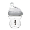 Haakaa Gen.3 Natural Glass Baby Bottle 4.2Oz/120Ml - Wide Neck Anti-Colic Slow Flow Nipple For 0M+ Breastfed Baby, Newborn Registry Essentials,Bpa-Free - 1 Pk