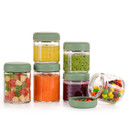 Haakaa Reusable Glass Baby Food Storage Jars With Silicone Lids  6Pc 4 X 4Oz + 2 X 7Oz, Premium Lab-Quality Borosilicate Glass, Plastic-Free, Freezer, Microwave & Ovensafe