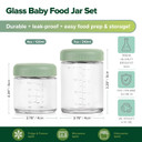 Haakaa Reusable Glass Baby Food Storage Jars With Silicone Lids  6Pc 4 X 4Oz + 2 X 7Oz, Premium Lab-Quality Borosilicate Glass, Plastic-Free, Freezer, Microwave & Ovensafe