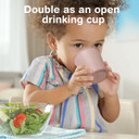 Haakaa Jolly Hippo Baby Straw Cup, Food Grade Silicone Baby Training Sippy Cups For Infant 6+ Months, Bpa Free First Open Cup&Snack Container For Toddlers, 5Oz (Bluestone)