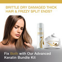 Vitamins Keratin Thick Hair Mask And Shampoo Kit - Repair Treatment For Dry Damaged Curly Wavy Or Straight Thick Coarse Hair And Renewing Cleanser For Clean Glowing Blowout Look - Pro Salon Hair Care