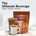 CLICK Coffee Protein Powder | Double Shot Espresso | 16g Protein | 23 Essential Vitamins | Low Calorie Meal Replacement | 150mg Caffeine | Gluten Free | No Artificial Flavors or Colors | Caramel