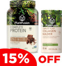 PlantFusion Complete Vegan Protein Powder and Collagen Bundle - Keto, Gluten Free, Soy Free, Non-Dairy, No Sugar, Non-GMO