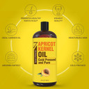 Pure Cold Pressed Apricot Kernel Oil - Big 32 Fl Oz Bottle - Non-Gmo, Hexane Free, Natural & Lightweight Moisturizer For All Skin Types - Perfect Carrier Oil For Massage Therapy And Aromatherapy