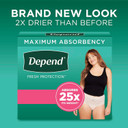 Adult Incontinence Underwear Bundle: Depend Fresh Protection Underwear For Women, Maximum, L, Blush, 28 Count And Depend Night Defense Underwear For Women, Overnight, L, Blush, 56 Count