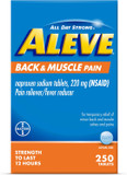 Aleve Back & Muscle Pain Relief Naproxen Sodium Tablets, Pain Reliever & Fever Reducer, Medicine For Body , 250 Count