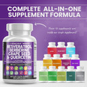 Clean Nutraceuticals Resveratrol 6000Mg Berberine 3000Mg Grape Seed Extract 3000Mg Quercetin 4000Mg Green Tea Extract - Polyphenol Supplement For Women & Men With N-Acetyl Cystein - 60 Capsules