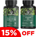 Plantfusion Vegan Calcium & D3 Bundle - Premium Plant Based Calcium 1000Mg And D3 2000Iu Supplements For Bone Growth, Density, And Strength & Immune Support