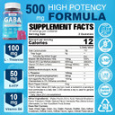Gaba Gummies 500 Mg - Sugar-Free Calm Gummies With L Theanine, 5-Htp, Vitamins D3, B12, Ashwagandha, Melatonin-Free For Brain Calm, Mood, Zzz Better, Gaba Supplement For Adult, Blueberry Flavor, Vegan