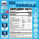 Gaba Gummies 500 Mg - Sugar-Free Calm Gummies With L Theanine, 5-Htp, Vitamins D3, B12, Ashwagandha, Melatonin-Free For Brain Calm, Mood, Zzz Better, Gaba Supplement For Adult, Blueberry Flavor, Vegan