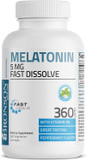 Bronson Melatonin 5Mg Fast Dissolve Peppermint Tablets With Vitamin B6 - Promotes Relaxation, 360 Vegetarian Chewable Lozenges