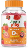 Lifeable Vitamin D For Kids 1000 Iu - Great Tasting Natural Flavor Gummy Supplement - Gluten Free Vegetarian Gmo Free Chewable - For Strong Healthy Bones And Immune Support - For Children 90 Gummies