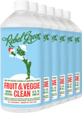 Rebel Green Fruit & Veggie Wash - Natural Produce Wash - Plant-Based Vegetable Wash Spray - Fruit and Vegetable Wash with No Aftertaste - Sustainable Food Wash - (34 oz Refill Bottles, 6 Pack)