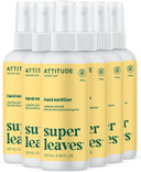 Attitude Hand Sanitizer Spray For Adults And Kids, Ewg Verified, Kills Bacteria And Germs, Vegan, Lemon Leaves, 3.38 Fl Oz (Spray Bottle) (Pack Of 6)
