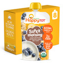 Happy Tot Organics Stage 4 Super Morning Organics Bananas Blueberries Yogurt & Oats + Super Chia, 4 Ounce Pouch (Pack Of 8) Packaging May Vary