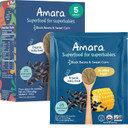 Amara Organic Baby Food - Stage 3 - Black Bean & Sweet Corn - Baby Cereal To Mix With Breastmilk, Water Or Baby Formula - Shelf Stable Baby Food Pouches Made From Organic Veggies - 5 Pouches, 3.5Oz Per Serving Amara Organic Baby Food - Stage 3 - Black Bean & Sweet Corn - Baby Cereal To Mix With Breastmilk, Water Or Baby Formula - Shelf Stable Baby Food Pouches Made From Organic Veggies - 5 Pouches, 3.5Oz Per Serving