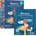 Amara Organic Baby Food - Stage 2 - Oats & Berries - Baby Cereal To Mix With Breastmilk & Water - Shelf Stable Baby Food Pouches Made From Organic Fruit And Veggies - 5 Pouches, 3.5Oz Per Serving