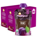 Happy Baby Organics Clearly Crafted Stage 1 Baby Food, Prunes, 3.5 Ounce Pouch (Pack Of 16)