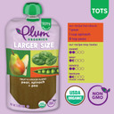 Plum Organics Tots & Beyond Organic Toddler Food - Pear And Pea - 7.5 Oz Pouch (Pack Of 6) - Organic Fruit And Vegetable Toddler Food Pouch