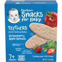 Gerber Snacks For Baby Teethers, Gentle Teething Wafers, Strawberry Apple Spinach, 1.7 Ounce, 12 Count Box
