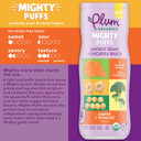 Plum Organics Mighty Puffs Organic Baby Food - Carrot And Broccoli - 1.85 Oz Canister (Pack Of 6) - Ancient Grains And Chickpea Snacks
